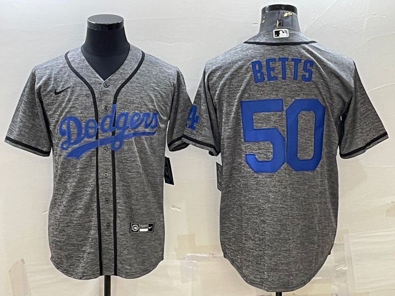 Men Los Angeles Dodgers #50 Betts Grey hemp ash 2022 Nike MLB Jerseys->los angeles dodgers->MLB Jersey